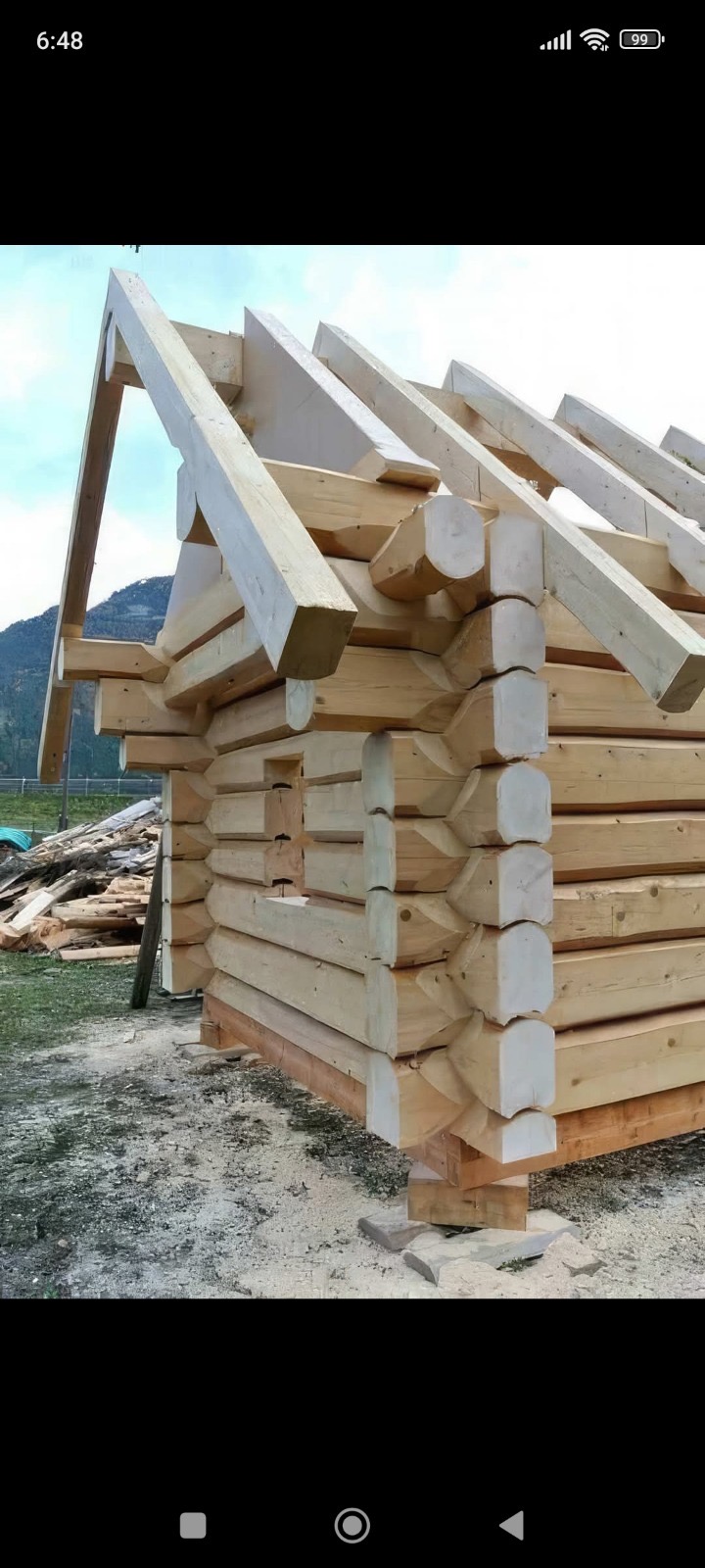 Standalone hand-scribed Siberian banya commissioned for a New Zealand property